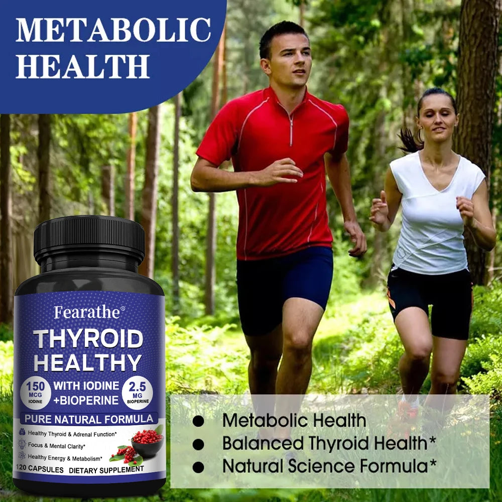 Fearathe Thyroid Support Complex Supplement - Energy, Focus, Boosts Brain Function and Metabolism, Concentration, Vitamin B12 - GilloServ