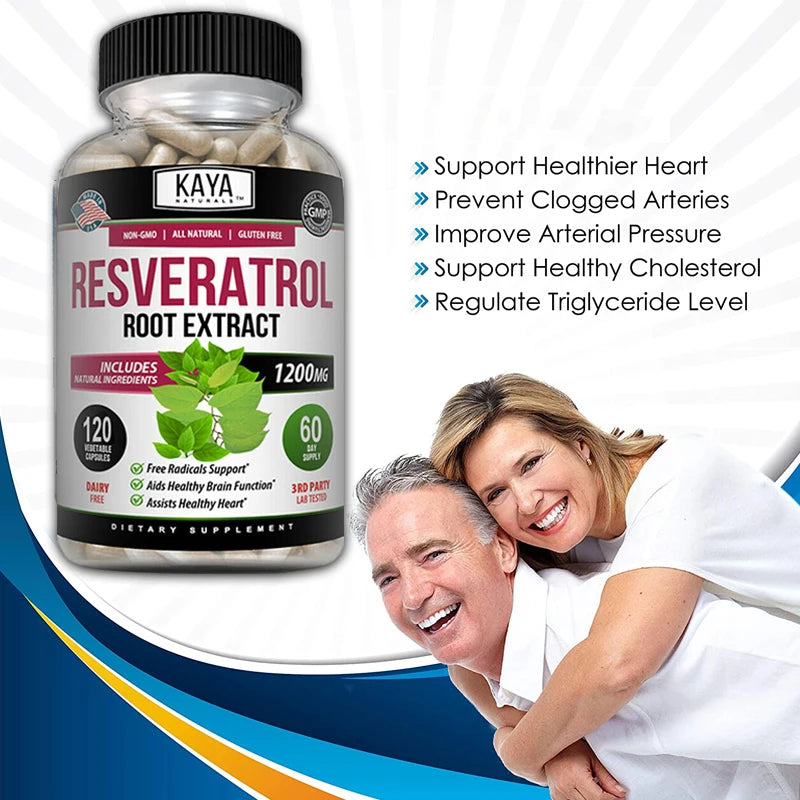 Resveratrol Capsules - Antioxidant Supplement To Support Circulatory Health and Overall Wellness,Promotes Cardiovascular Support - GilloServ