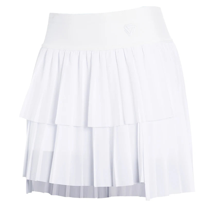 Women Sports Mini Pleated Skirt Golf Tennis Skirts High Waist Double Layer - GilloServ