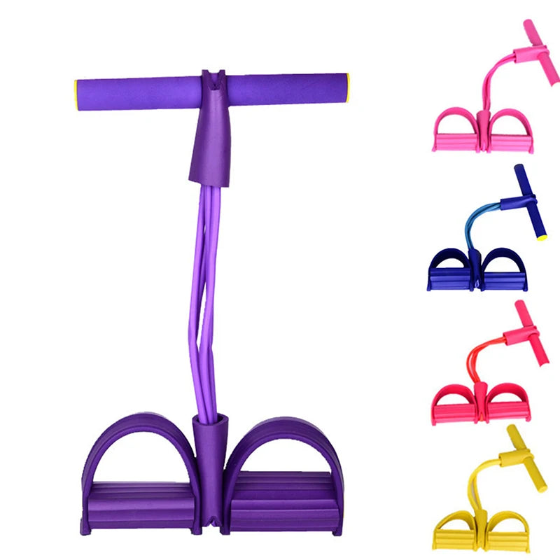 4 Tube Fitness Resistance Bands Latex Pedal Exercise