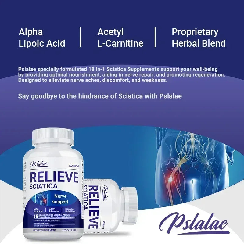 Relieve Sciatica Capsules - Contains B Vitamins To Support Sciatic Nerve Health,