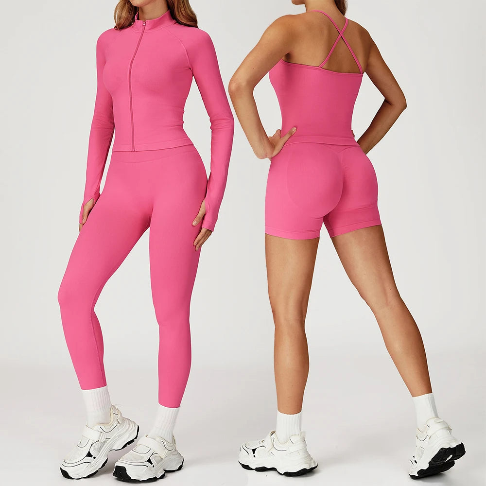 Seamless 2 Piece Yoga Set Women Gym Tracksuit/Workout/Running - GilloServ