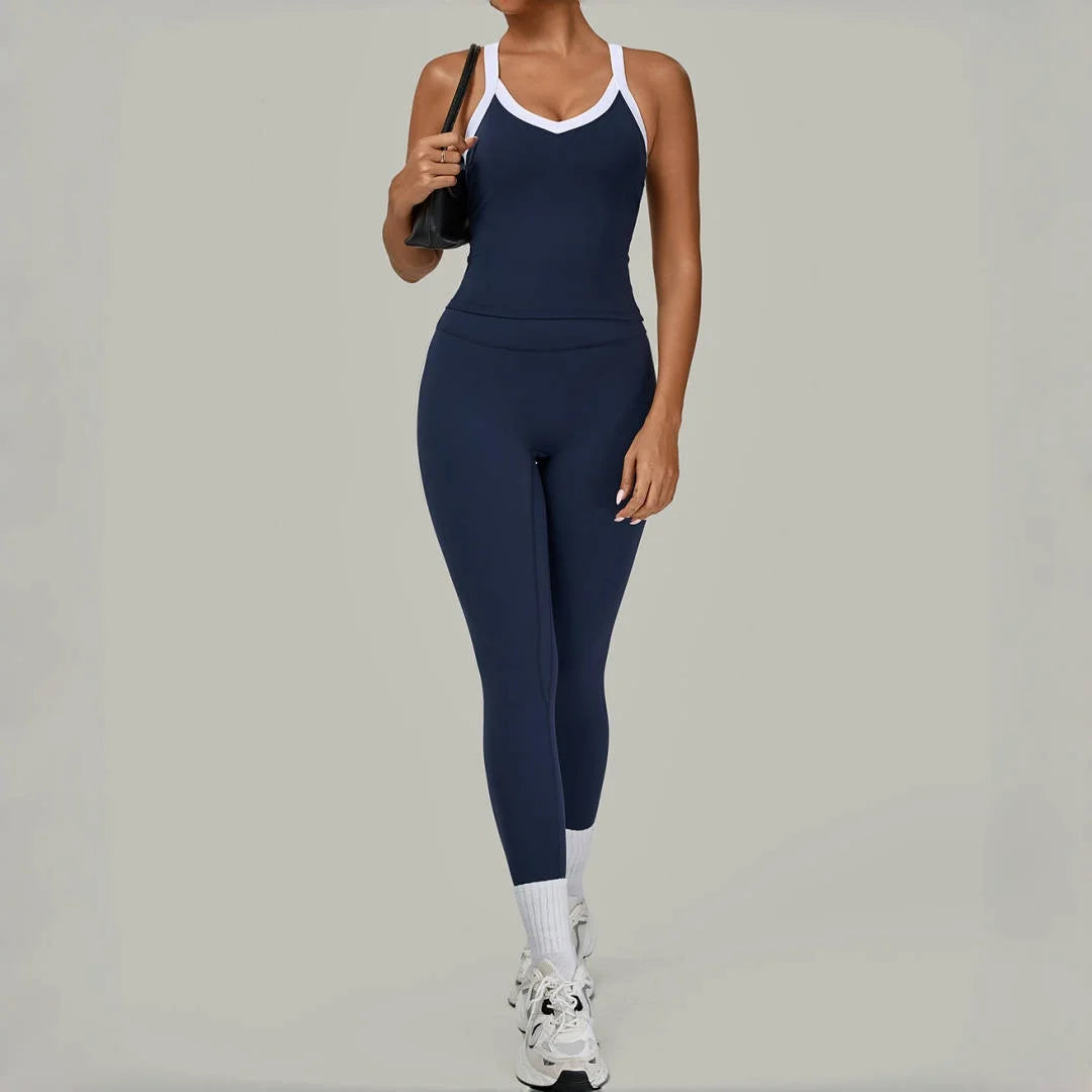 Yoga Suit Sports Fitness High Waist Peach// Hip Tight  Clothes Gym Leggings Set - GilloServ