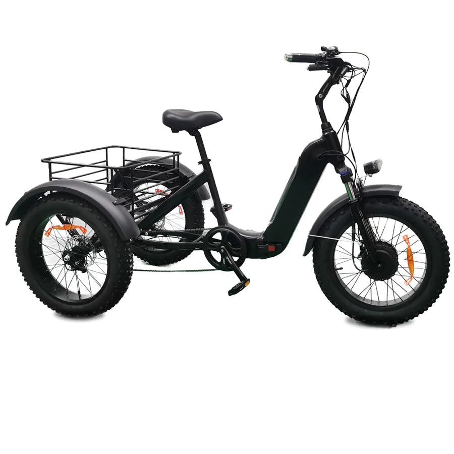 48V 500W Fat Tire Hub Motor 3 Wheel Foldable Electric Cargo - GilloServ