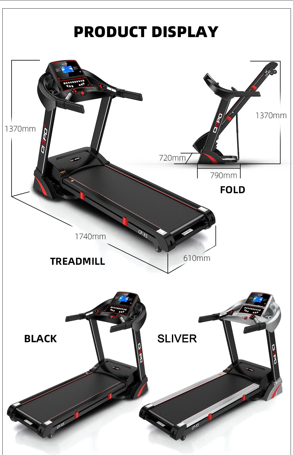 Automatic Incline Electric Treadmills Sports Equipment/// Massager Exerciser Fitness Treadmill - GilloServ