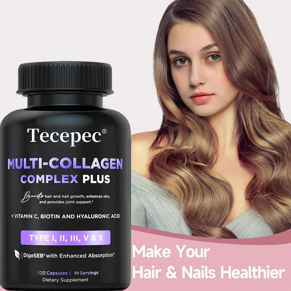 Multi-Collagen Supplement 120 Capsules//for Skin//Hair//Nailnes//Tendons//& Gut Health - GilloServ