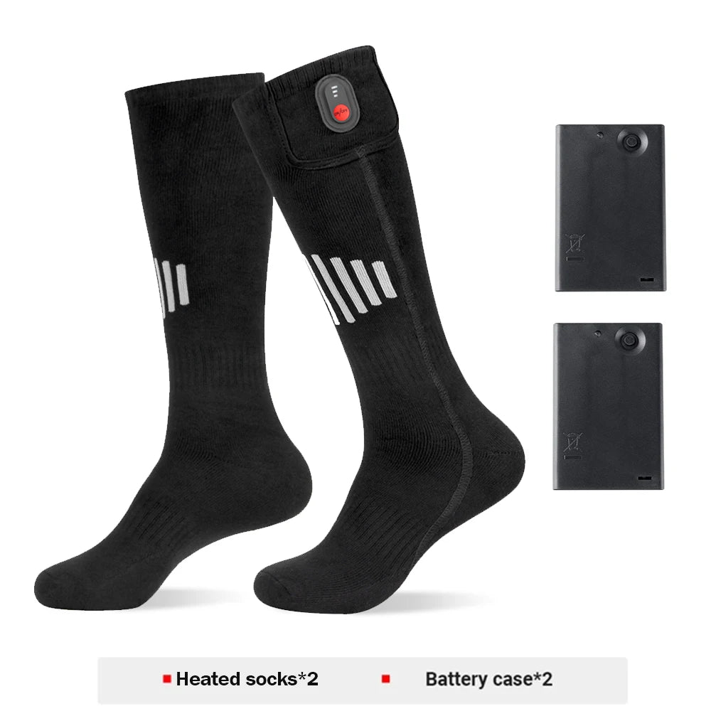 Heated Winter Socks// Warm Snowmobile Skiing// Heated Socks With Battery Case Outdoor Sport - GilloServ