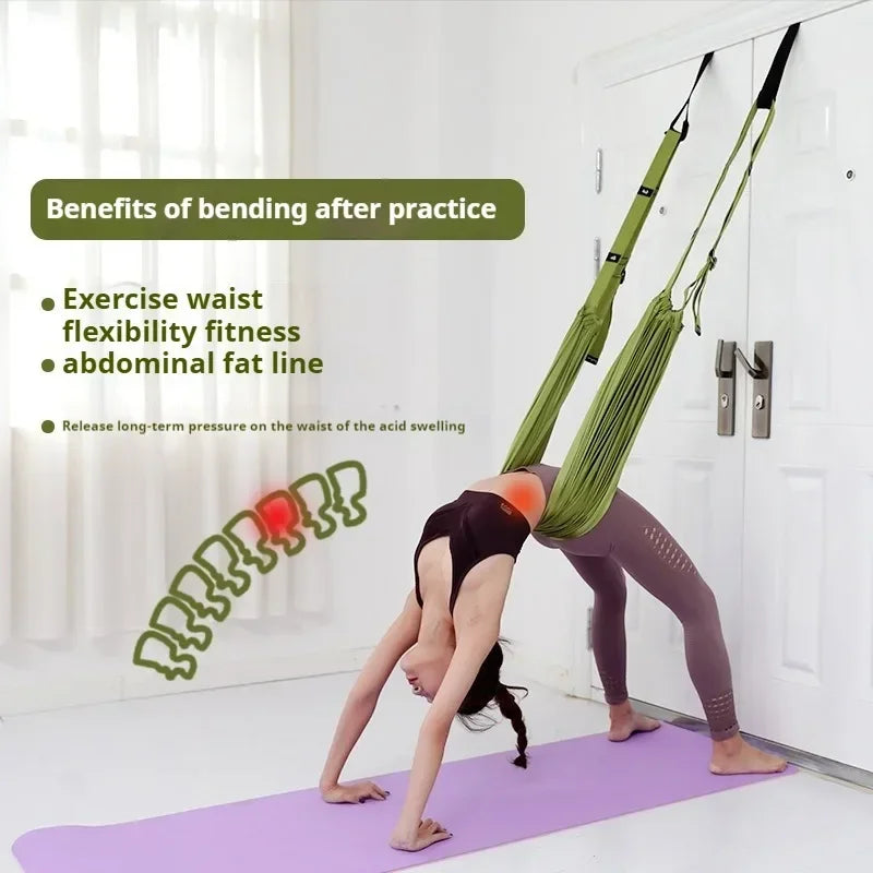 Yoga Aerial Silk Set Woman Hammock Back Legs Stretching Swing Pilates - GilloServ