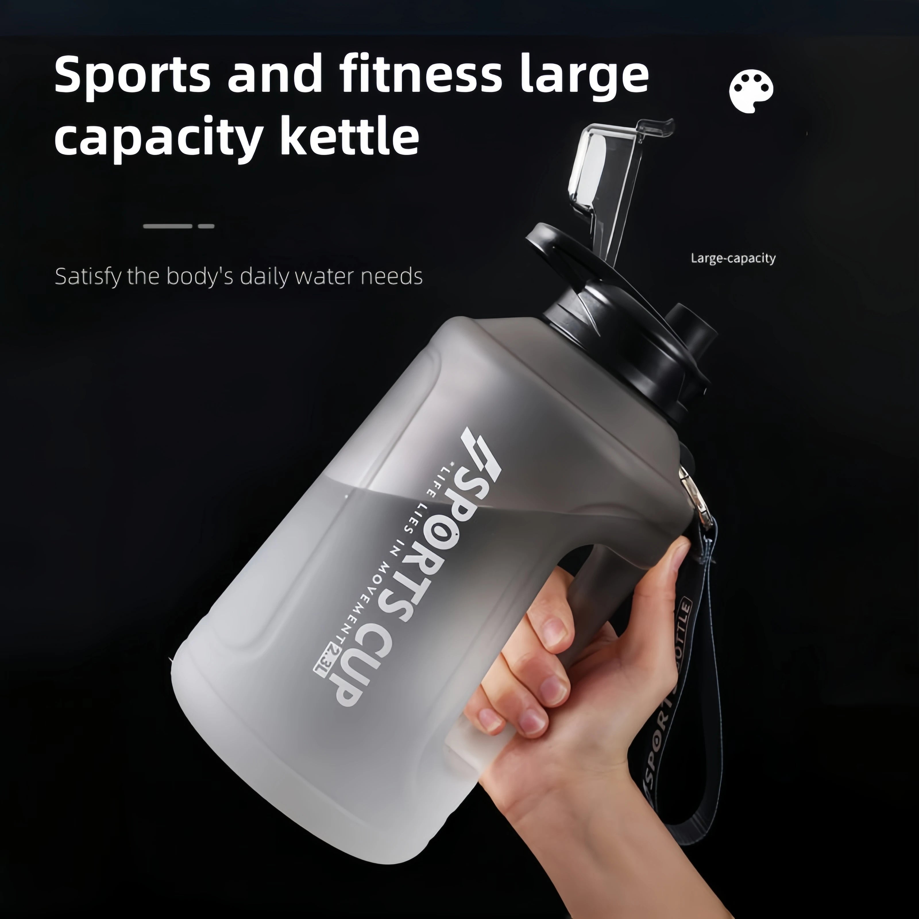 1500ml//2300ml Large Capacity Fitness Portable Scale Gradient Kettle - GilloServ