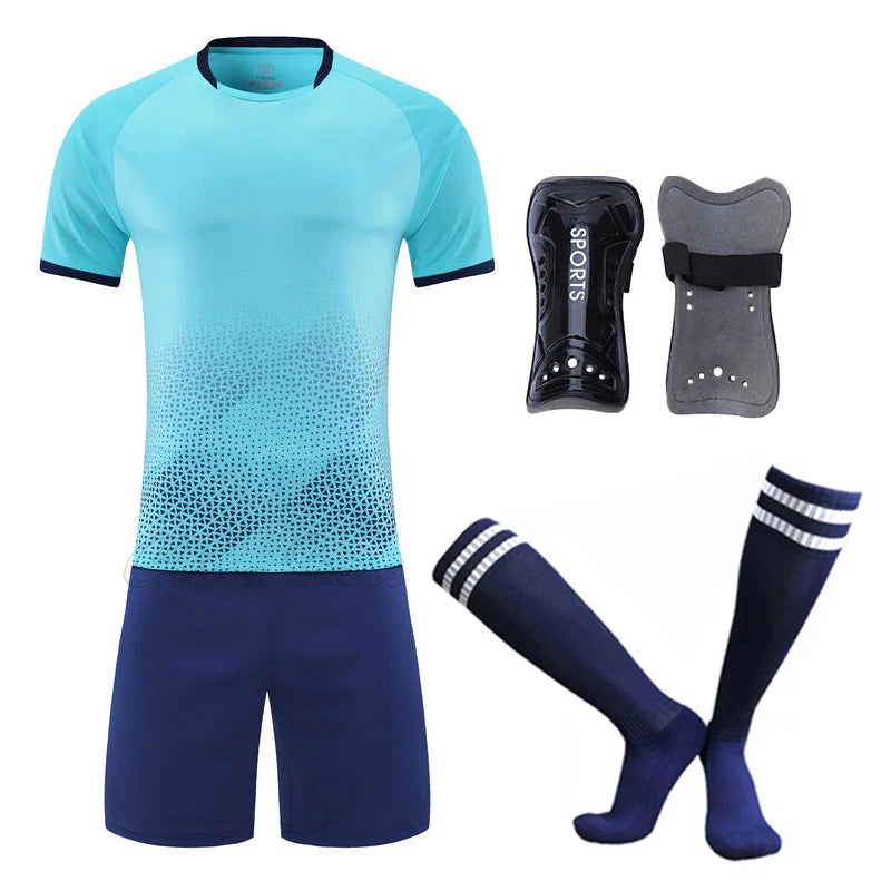 Football Jerseys Kits/Socks/Shin Pads Soccer Uniforms/Adult/Kid Suits