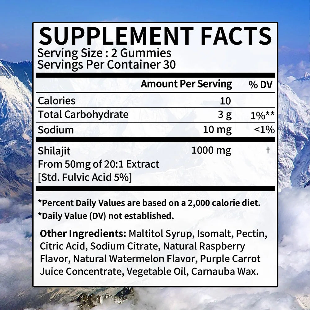 Shilajit Gummies - Stress Relief, Brain Health, Balanced Energy Levels - GilloServ
