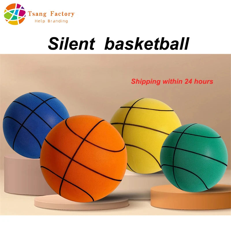 Bouncing Mute Ball Indoor Silent Basketball cm and Basket Foam Ball Sports - GilloServ