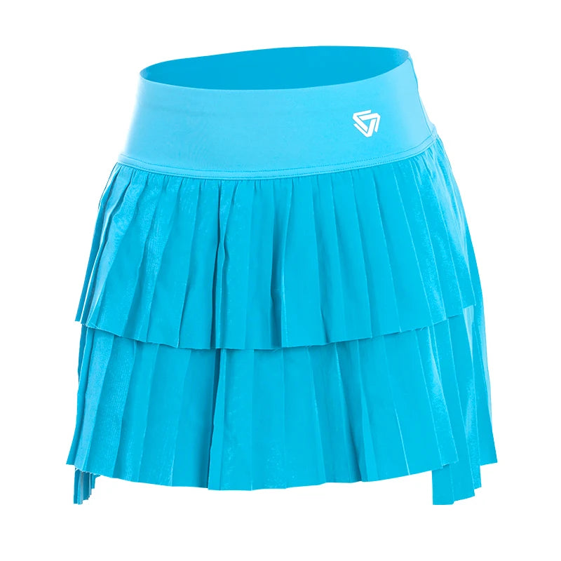 High Waist Double Layer Pleated Skirt Gym/Running/Yoga Soft Short - GilloServ