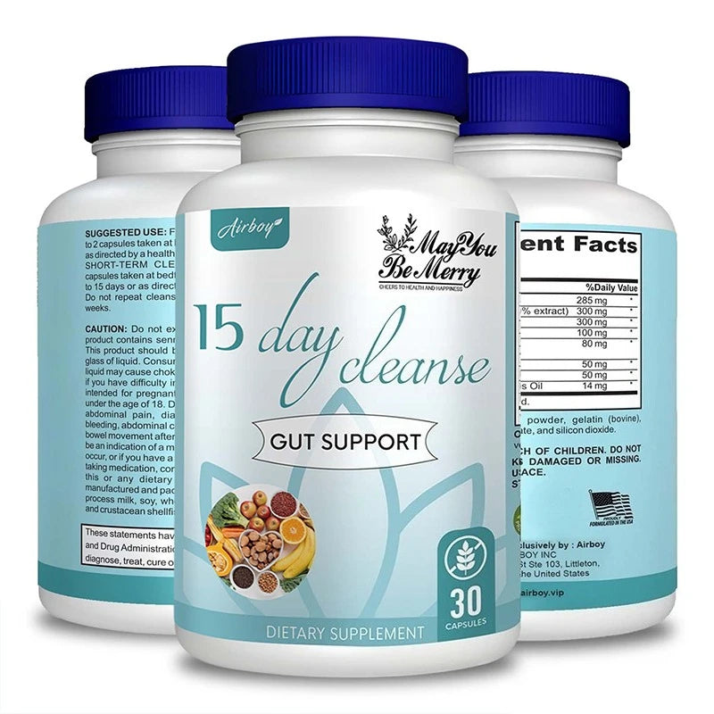 Gut and Colon Cleanse & Detox for Weight Loss-15 Day Quick Cleanser - Capsules Supplement to Flush Toxins&Boost Energy for Adult - GilloServ
