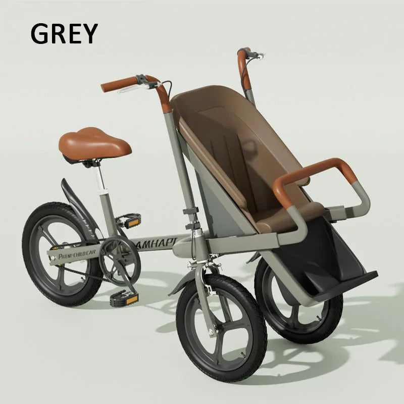 Mother And Baby Tricycle For Outdoor Cycling And Baby Transportation - GilloServ