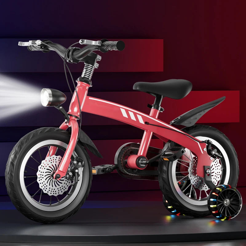 Children's Bikes with Lights 2-8 Years Old Boys Girls 12 "-16" Double Disc Brake Bikes - GilloServ
