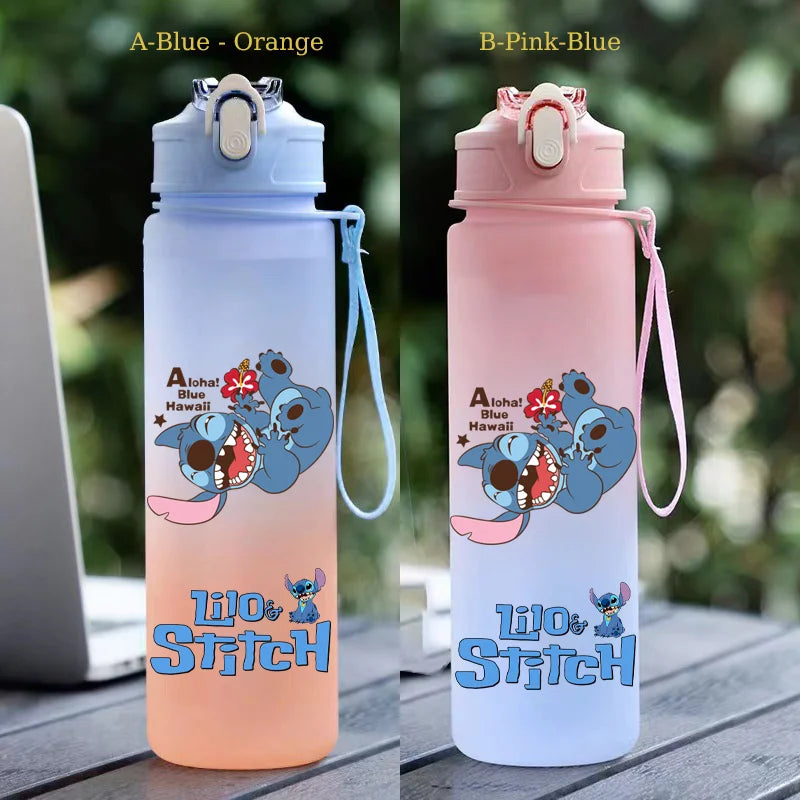 750ML Stitch Straw Water Bottle Eco-Friendly Plastic Water Cup - GilloServ