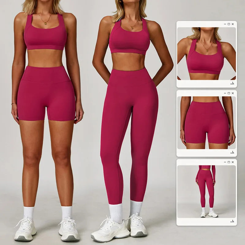 Yoga Set 2 PCS Women Tracksuits Workout Sportswear Gym Fitness - GilloServ