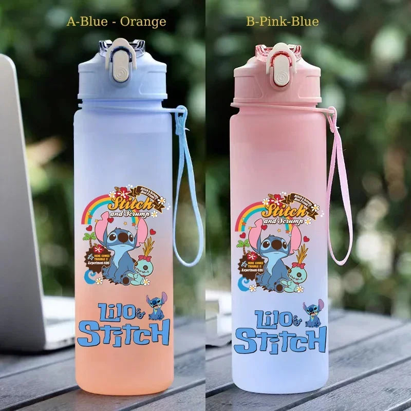 750ML Stitch Straw Water Bottle Eco-Friendly Plastic Water Cup - GilloServ