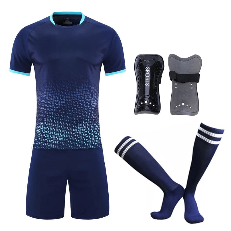 Football Jerseys Kits/Socks/Shin Pads Soccer Uniforms/Adult/Kid Suits