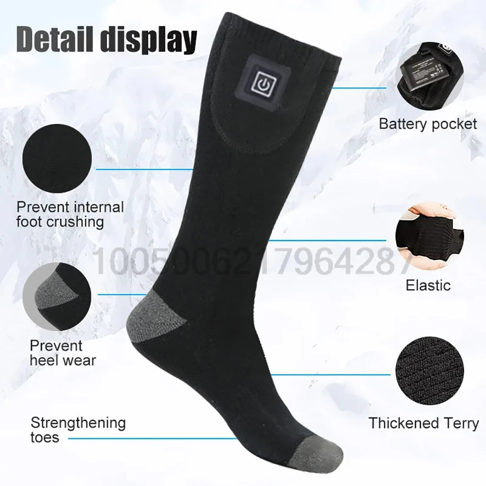 Heated Winter Socks// Warm Snowmobile Skiing// Heated Socks With Battery Case Outdoor Sport - GilloServ