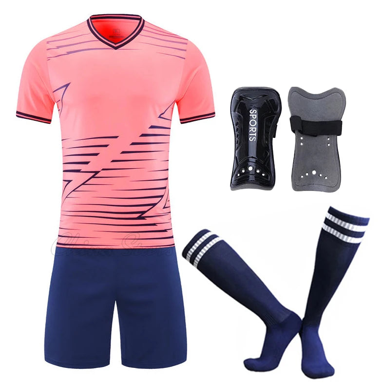 Football Jerseys Kits/Socks/Shin Pads Soccer Uniforms/Adult/Kid Suits