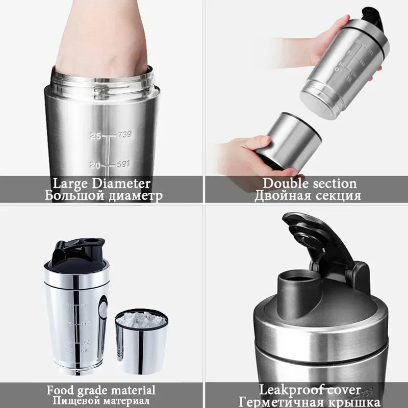 High Quality Stainless Steel Protein Shaker Cup// Portable Fitness Sports Mug - GilloServ