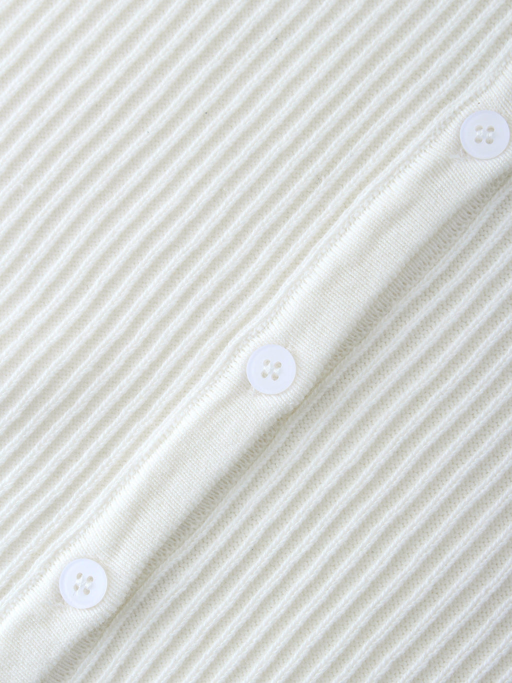 Ribbed Knit Cardigan-White