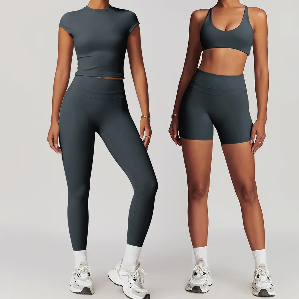 Yoga Sets Sports 2 Piece Women Plus Size Gym Clothes Seamless Fitness - GilloServ