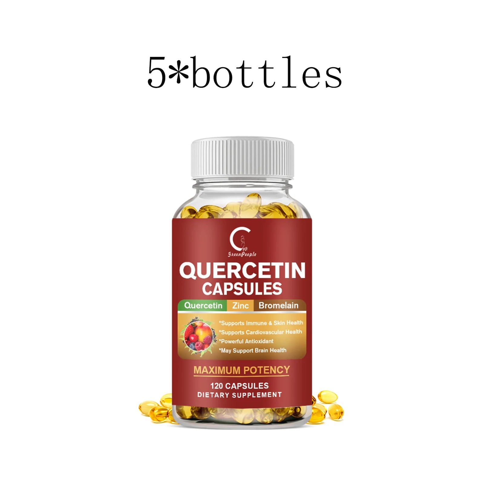 Quercetin Capsules Supplement Quercetin with Bromelain Capsule- Non-GMO - Gluten Free - Supports Overall Health & Well Being - GilloServ