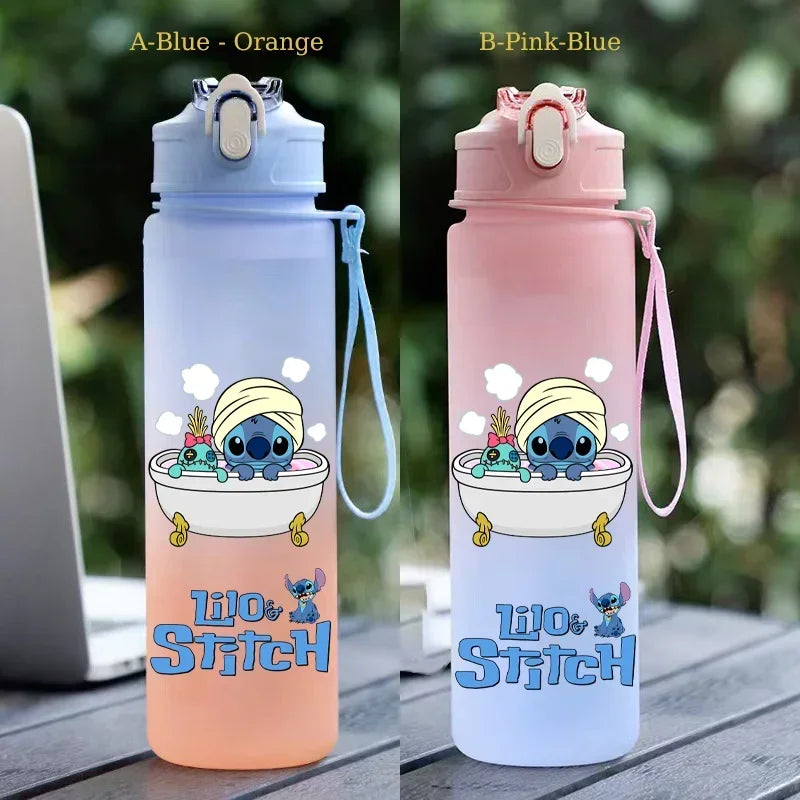750ML Stitch Straw Water Bottle Eco-Friendly Plastic Water Cup - GilloServ