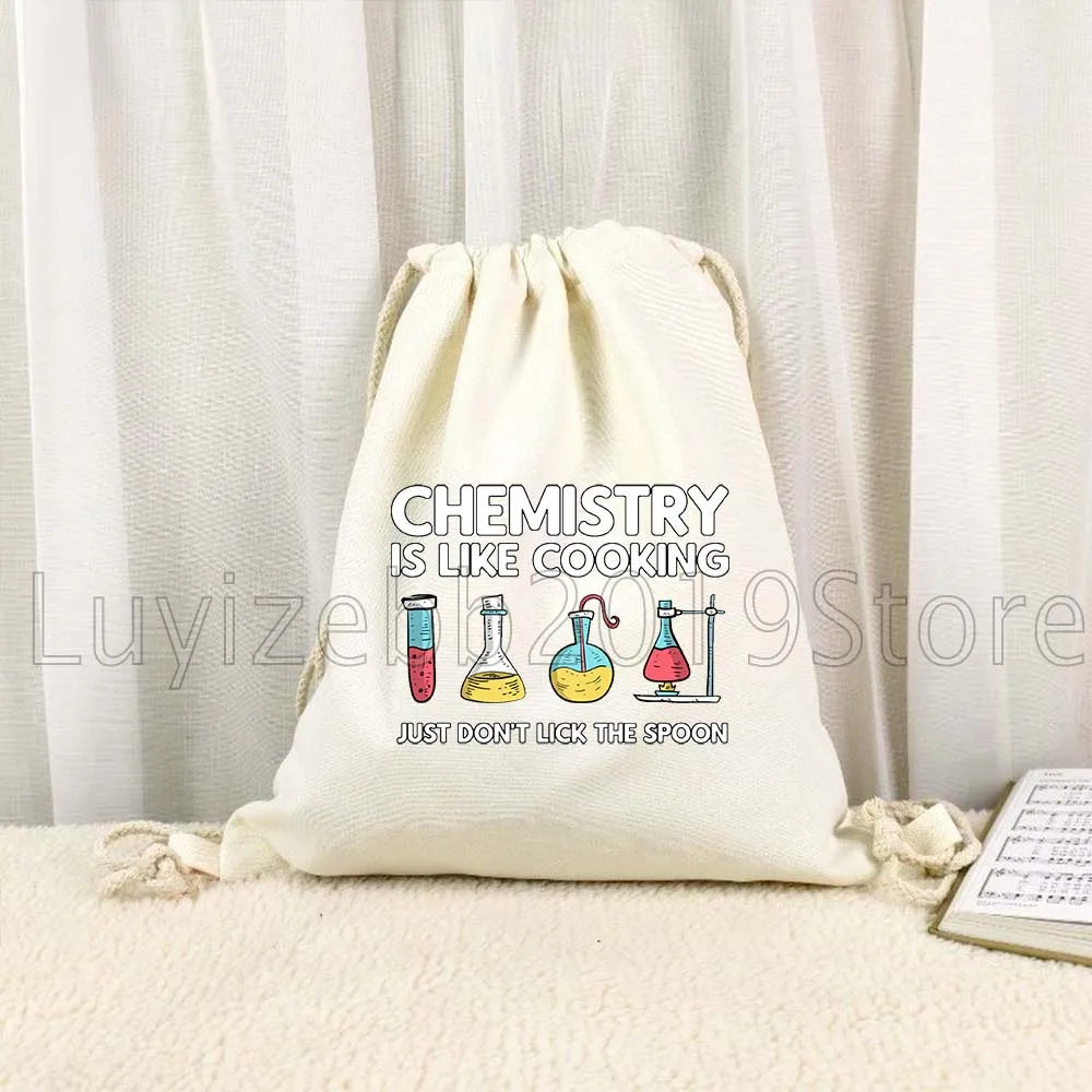 Funny Chemistry Biology Science Art Cute Gifts Canvas Drawstring Bags - GilloServ