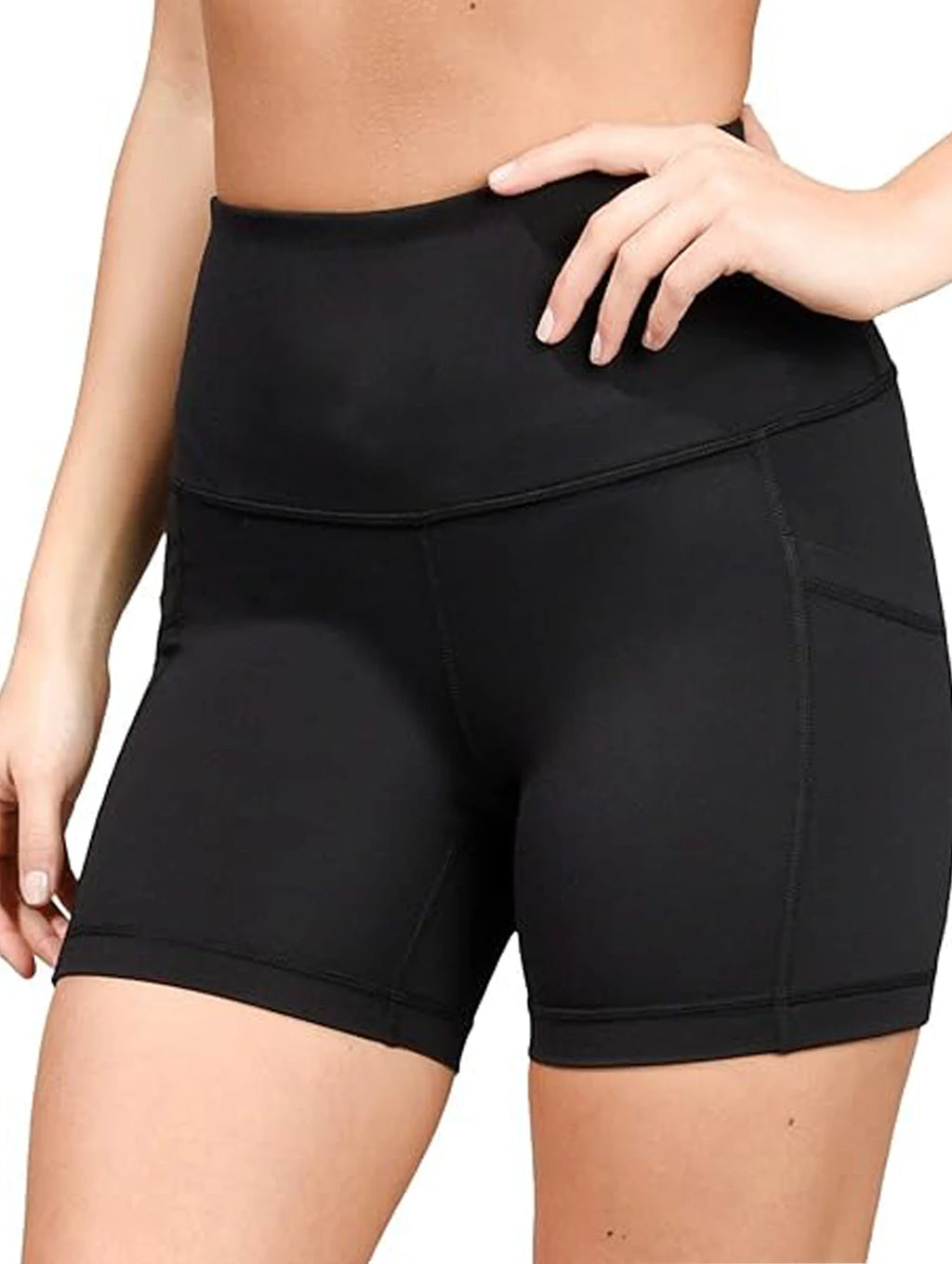Fitness Shorts Yoga Pants with Pockets Sporty Leggings Active Wear for Women Comfortable Running Trousers - GilloServ