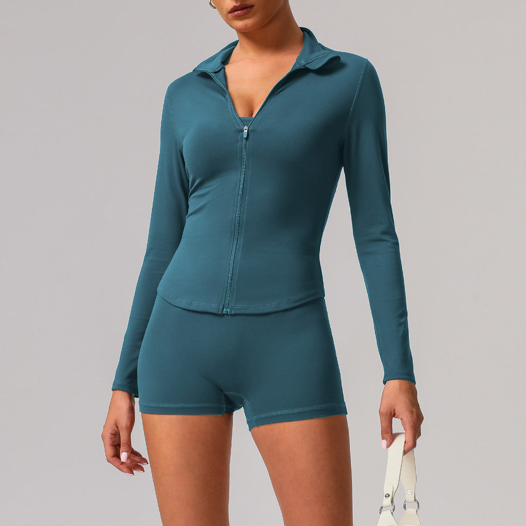 Solid color tight yoga suit quick drying fitness suit outdoor