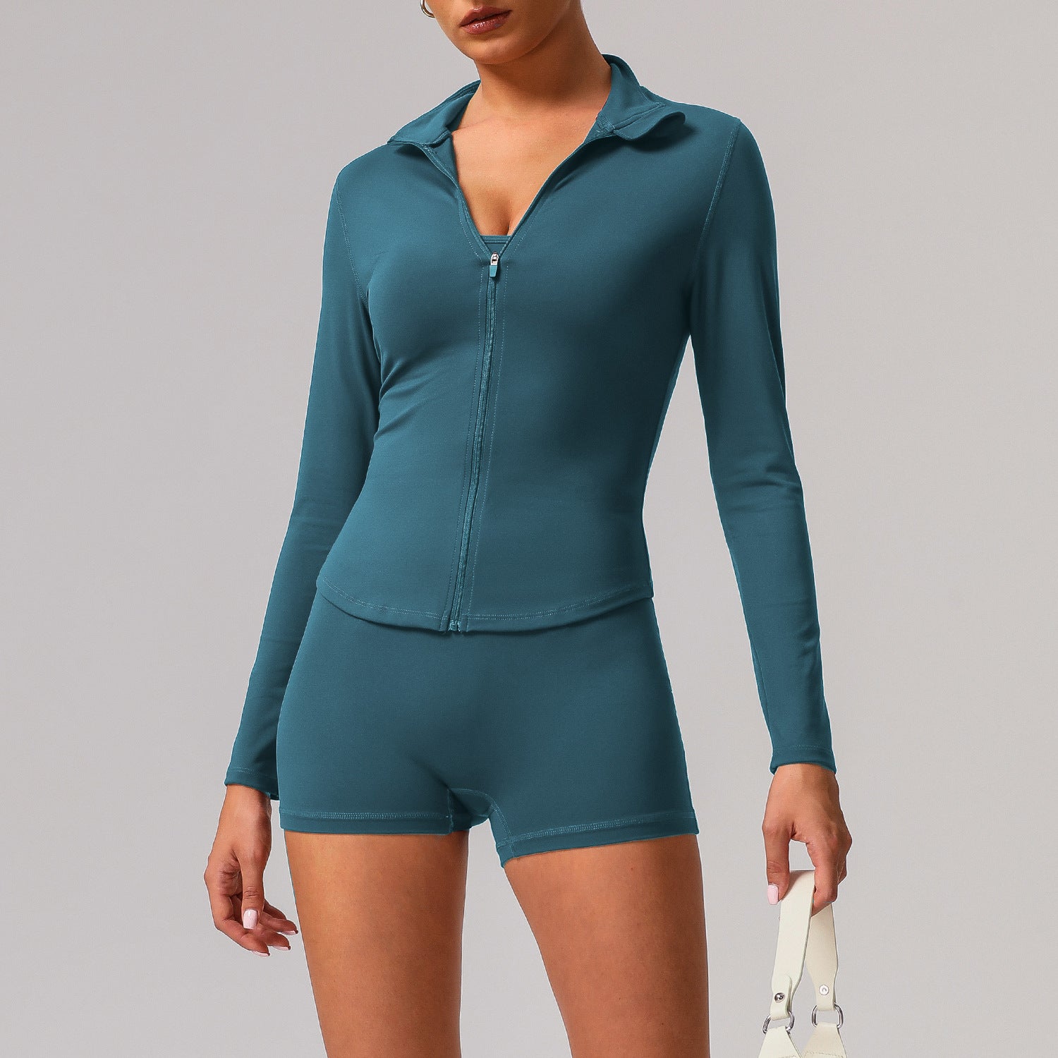 Solid color tight yoga suit quick drying fitness suit outdoor