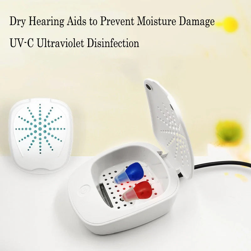 Hearing Aids UV Drying and Sterilization Box, Electronic Dehumidifier, USB Type-C Plug-in - GilloServ