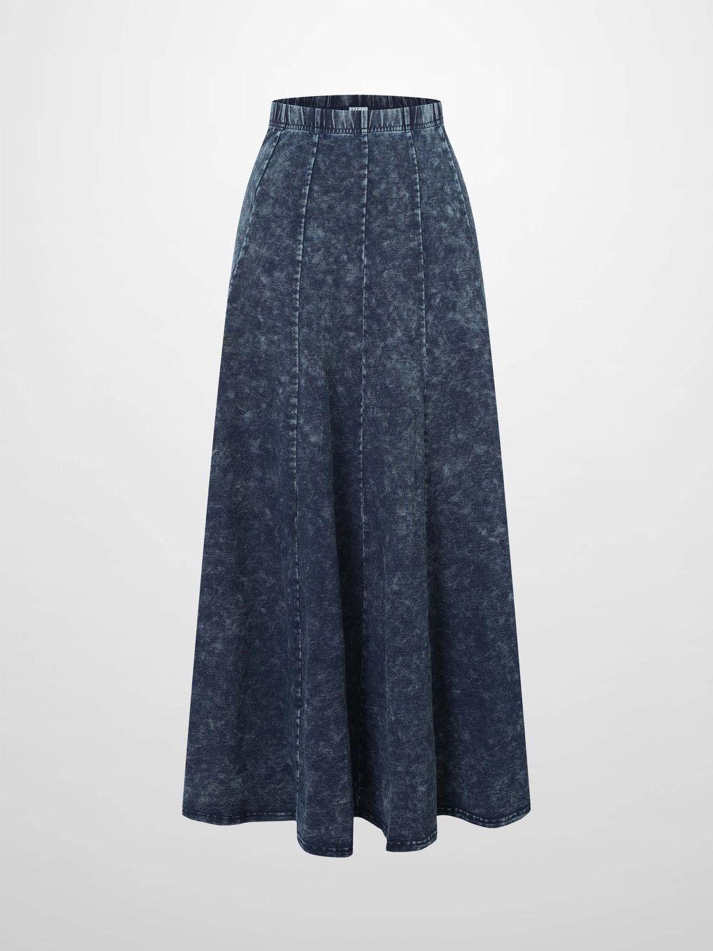 Paneled Flare Skirt 37"-Blue Wash-1