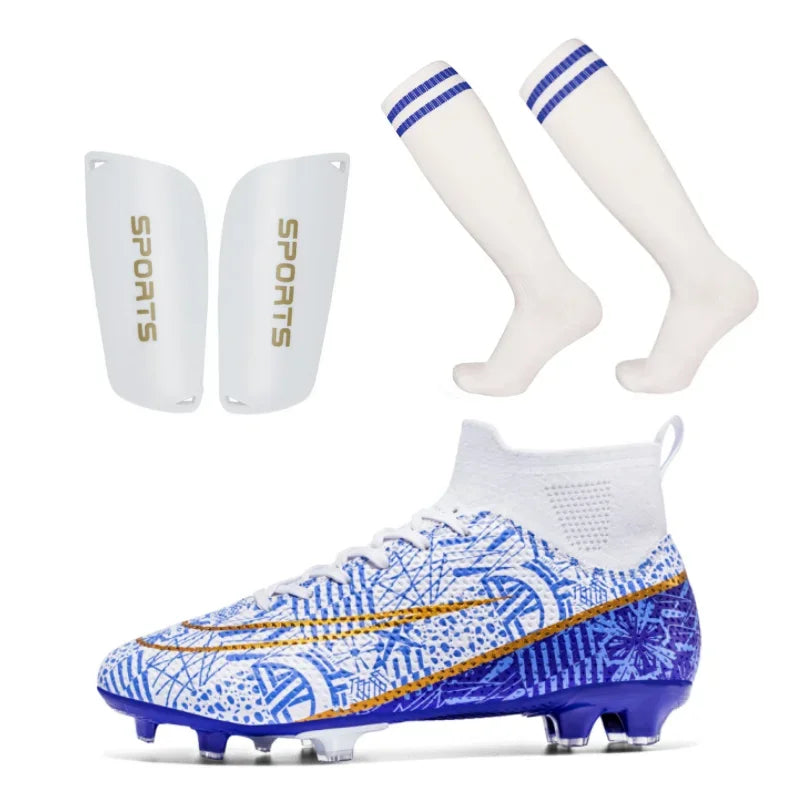 Three In One Set //Men's Soccer Shoes//Sock //Soccer Plastic Shin Guard Adults - GilloServ