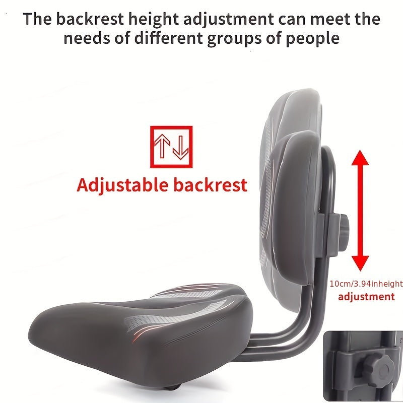 Three-Wheeled Electric Bike Saddle with Backrest - GilloServ