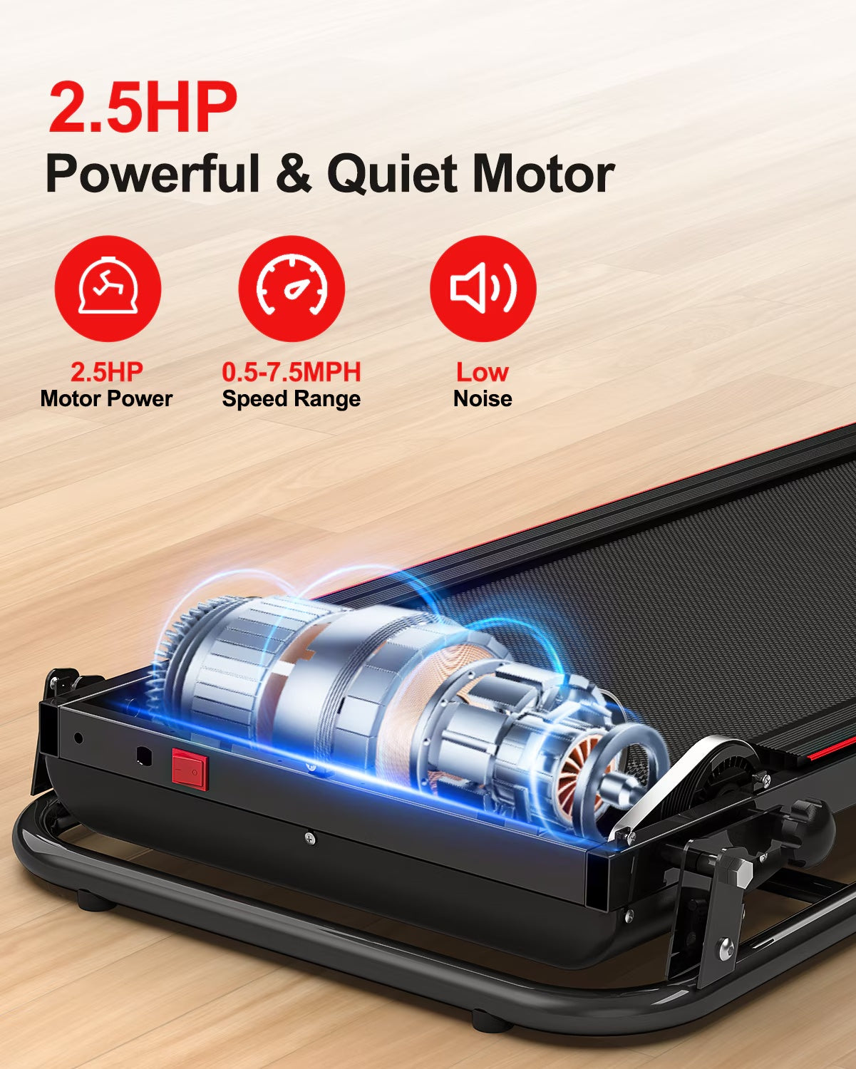 Foldable Treadmill Fitness Walking Machine - GilloServ