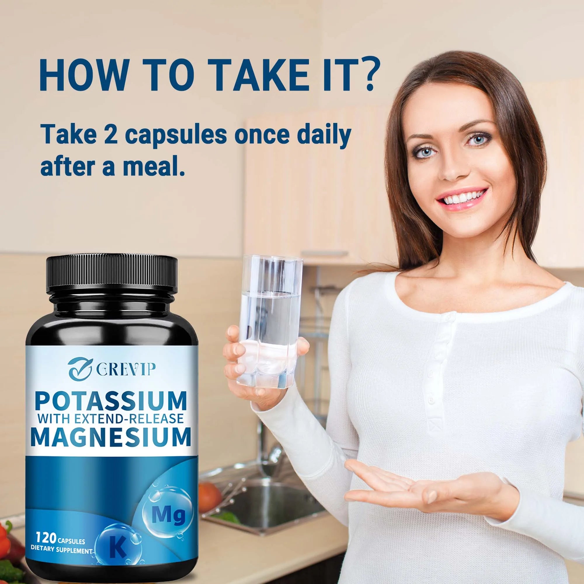 Potassium Magnesium - Support Bone Health, Muscle Spasms, Improve Sleep Quality - GilloServ