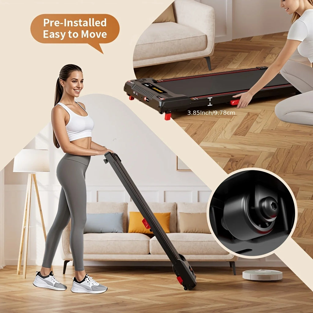 Under Desk Treadmill, Incline Walking Pad Treadmill 330lbs Capacity, 2.5HP Portable Treadmills for Home - GilloServ