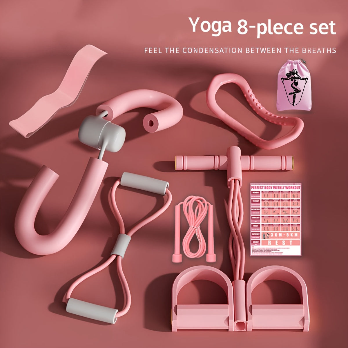 Yoga Pilates Fitness Set with Accessories (8pcs) - GilloServ