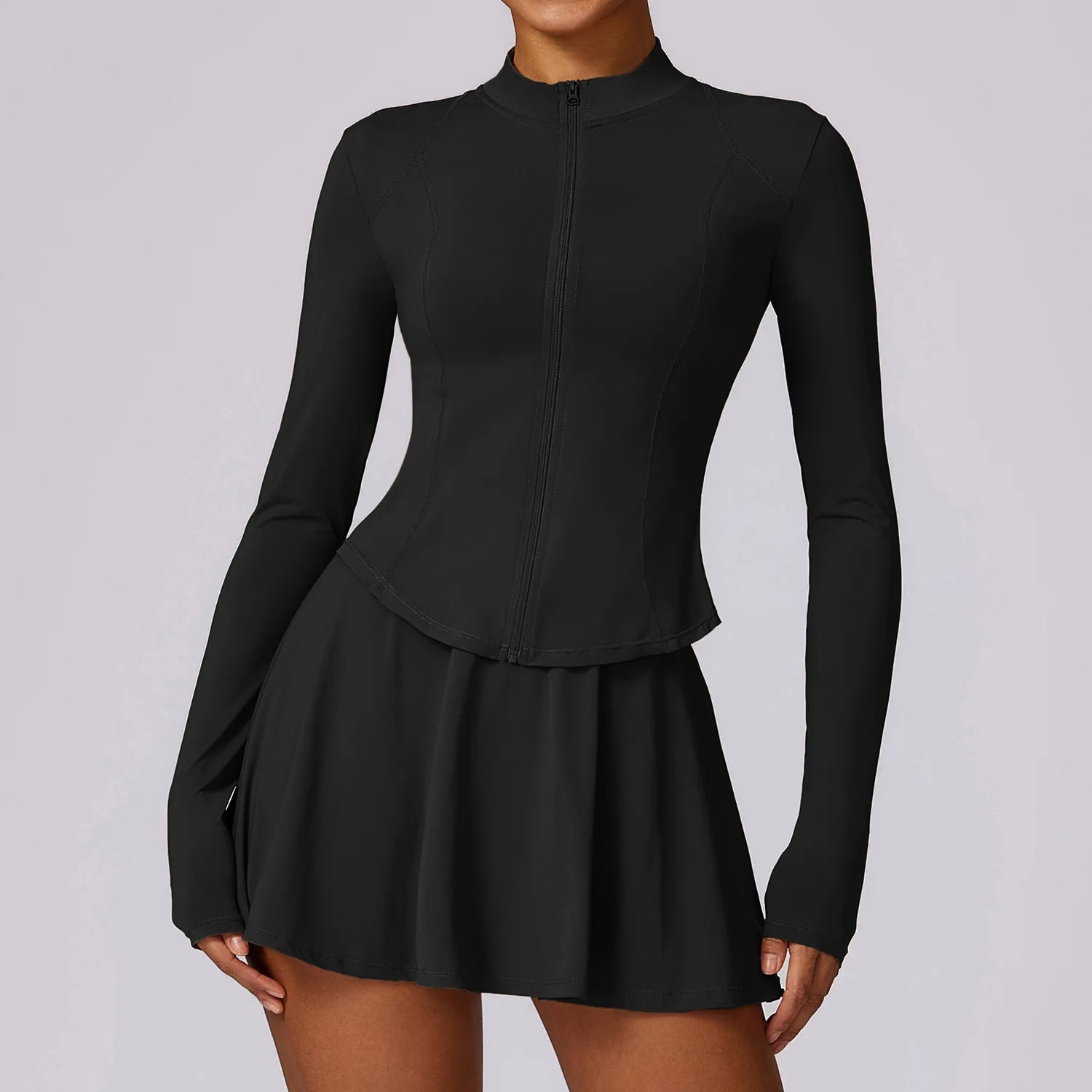 High Quality 2PCS Women Yoga Set Gym Set Long Sleeves Sports Short - GilloServ