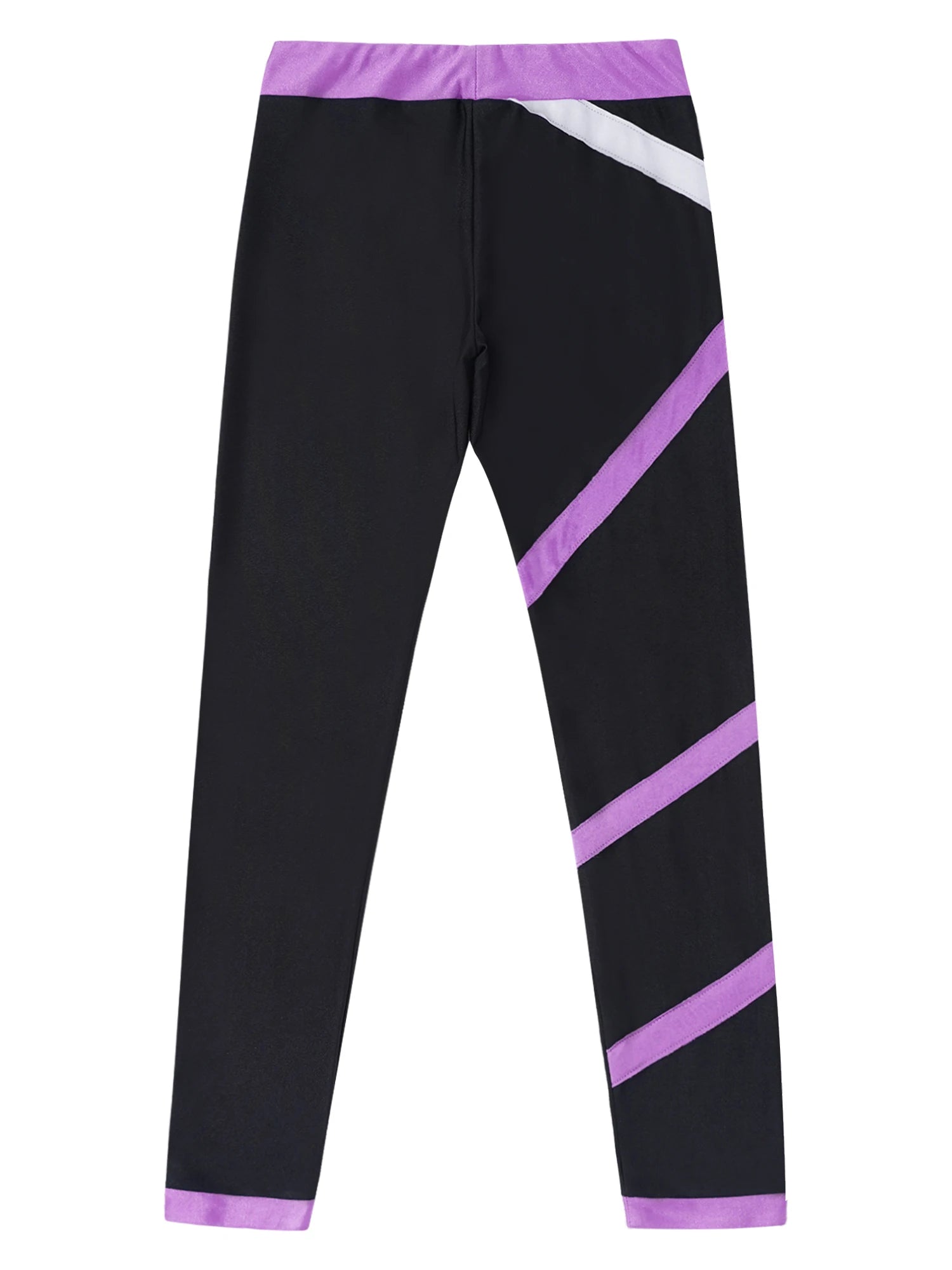 Kids Girls Figure Skating Pants Stretchy Skinny Workout Dance Leggings - GilloServ