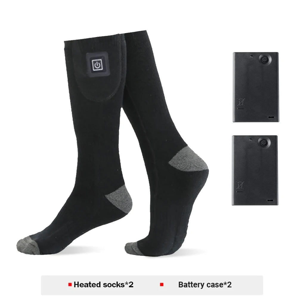 Heated Winter Socks// Warm Snowmobile Skiing// Heated Socks With Battery Case Outdoor Sport - GilloServ