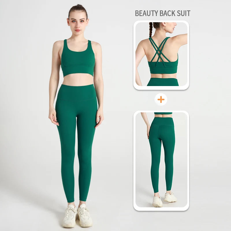 Yoga Clothes Women's Tracksuit Athletic Wear Pilates Fitness Suit - GilloServ