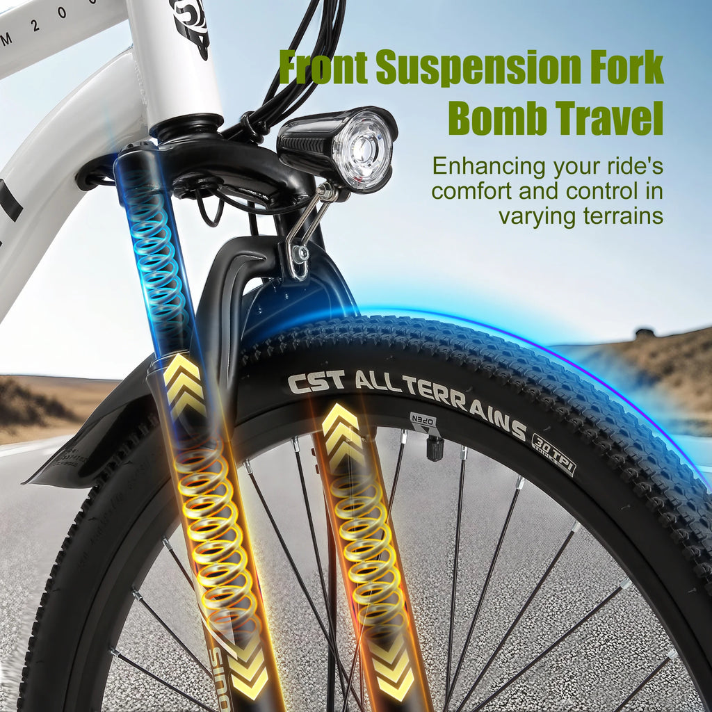 Mountain E- Bike Adults 500W Peak Motor 26'' Tires Front Suspension Electric Bicycle - GilloServ