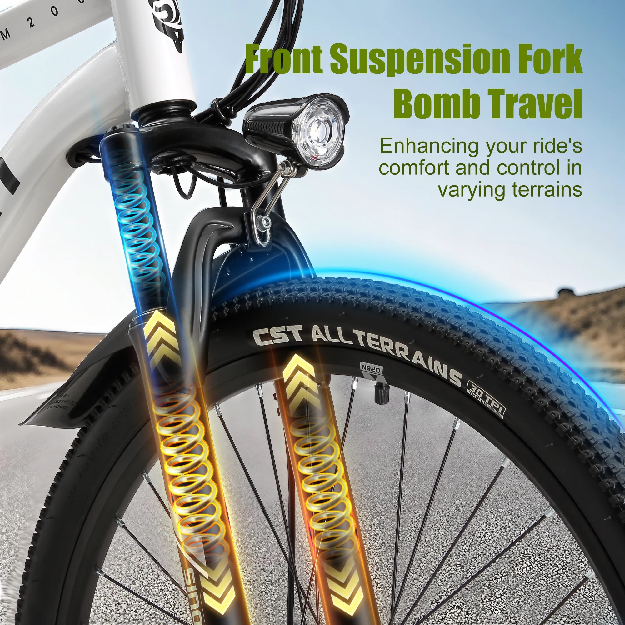 Mountain E- Bike Adults 500W Peak Motor 26'' Tires Front Suspension Electric Bicycle - GilloServ