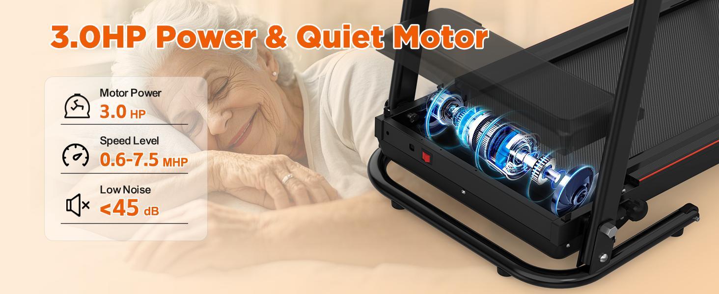 Elderly Rehabilitation Treadmill With Long Armrests LCD Display 300 Lbs Weight Capacity 3 Control Modes Cup Holder 0.5 To 7.5 MPH Speed Safety Key Easy-Move Wheels - GilloServ